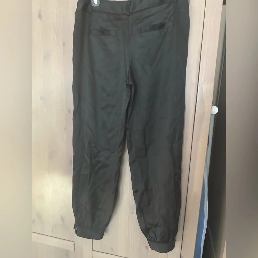 White House Black Market , Black Joggers, size 2  100% silk